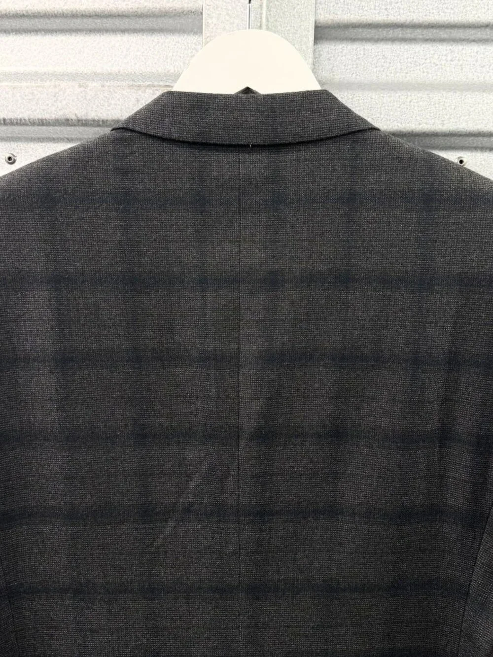 LANVIN Grey Wool Windowpane Check Sport Coat Blazer Jacket